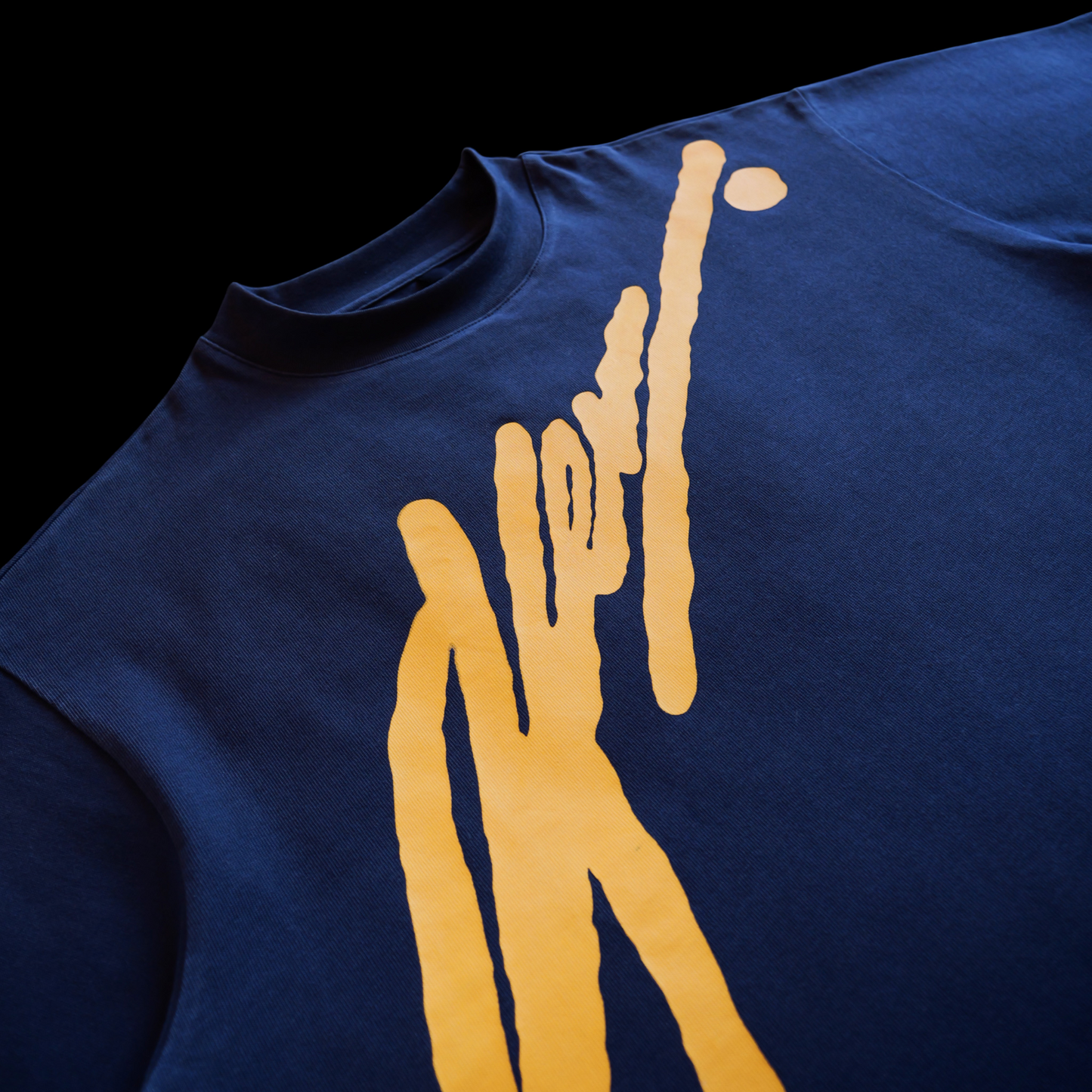 Blue T-shirt with Yellow Logo
